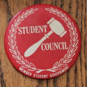 Vintage Student Council Pin Pinback Button Metal